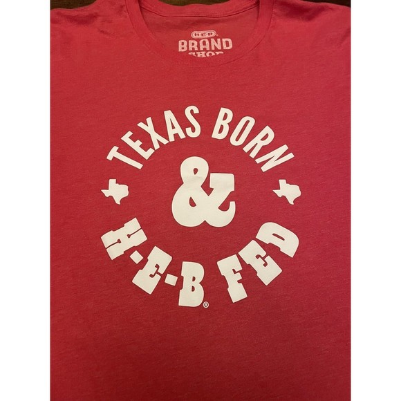 H-E-B Brand Shop Texas Born H-E-B Fed Adult T-Shirt - Heather Red, XXXL - Picture 2 of 3